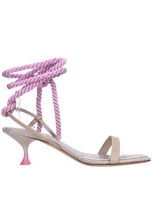 Leather sandals 3JUIN | NEVIS 055 KIMI ROPEBEIGE-ROSA